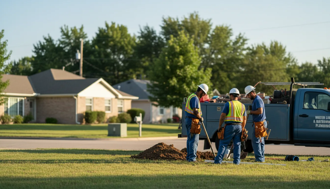 Residential water line and bathroom plumbing service in Highland, KS